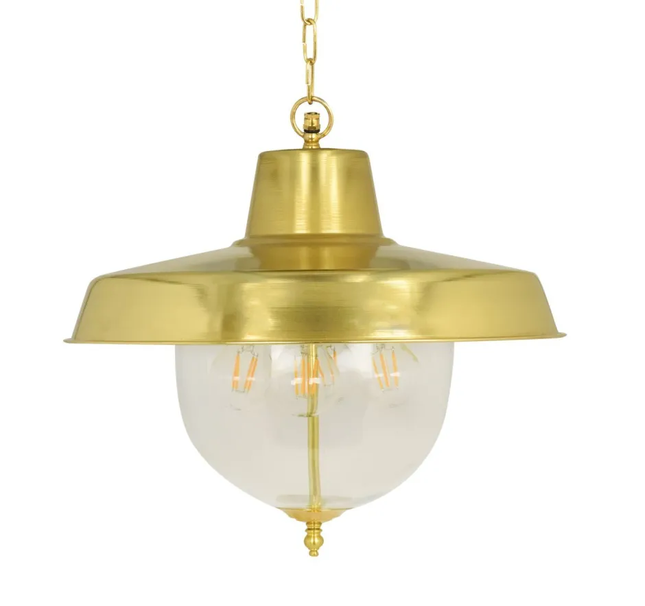 Gartenlaternen|Messinglampen*Andromeda Außenleuchte Echt-Messing Glas E27 IP43 Ø 41 cm rund