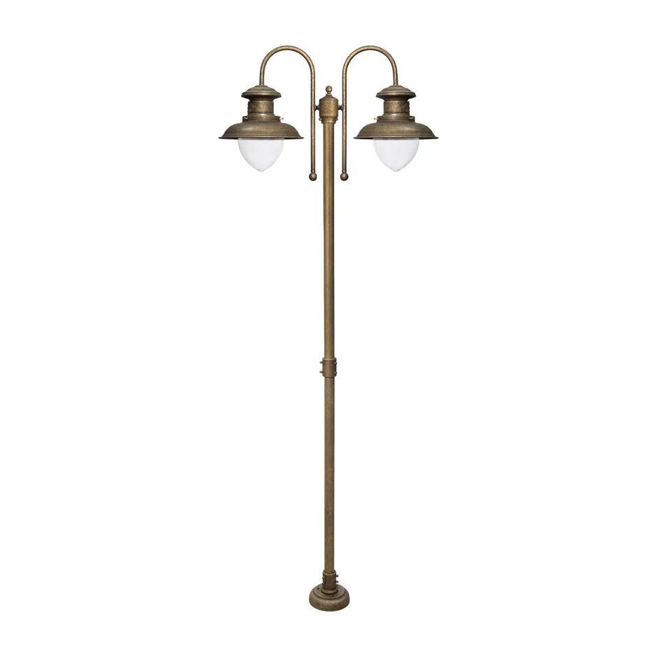 Außenleuchten Antik|Außenleuchten Messing*Giovanni Battista Außenleuchte 2-flammig 210 cm E27 IP44 Messing Maritim