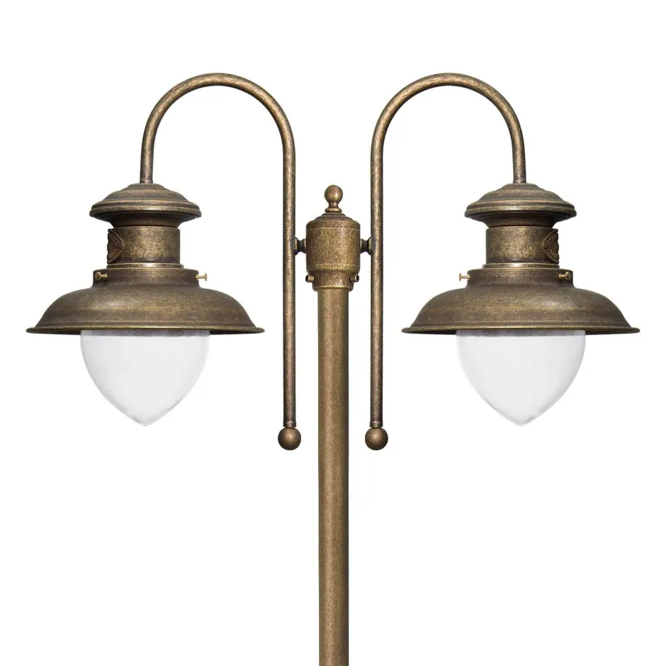 Außenleuchten Antik|Außenleuchten Messing*Giovanni Battista Außenleuchte 2-flammig 210 cm E27 IP44 Messing Maritim