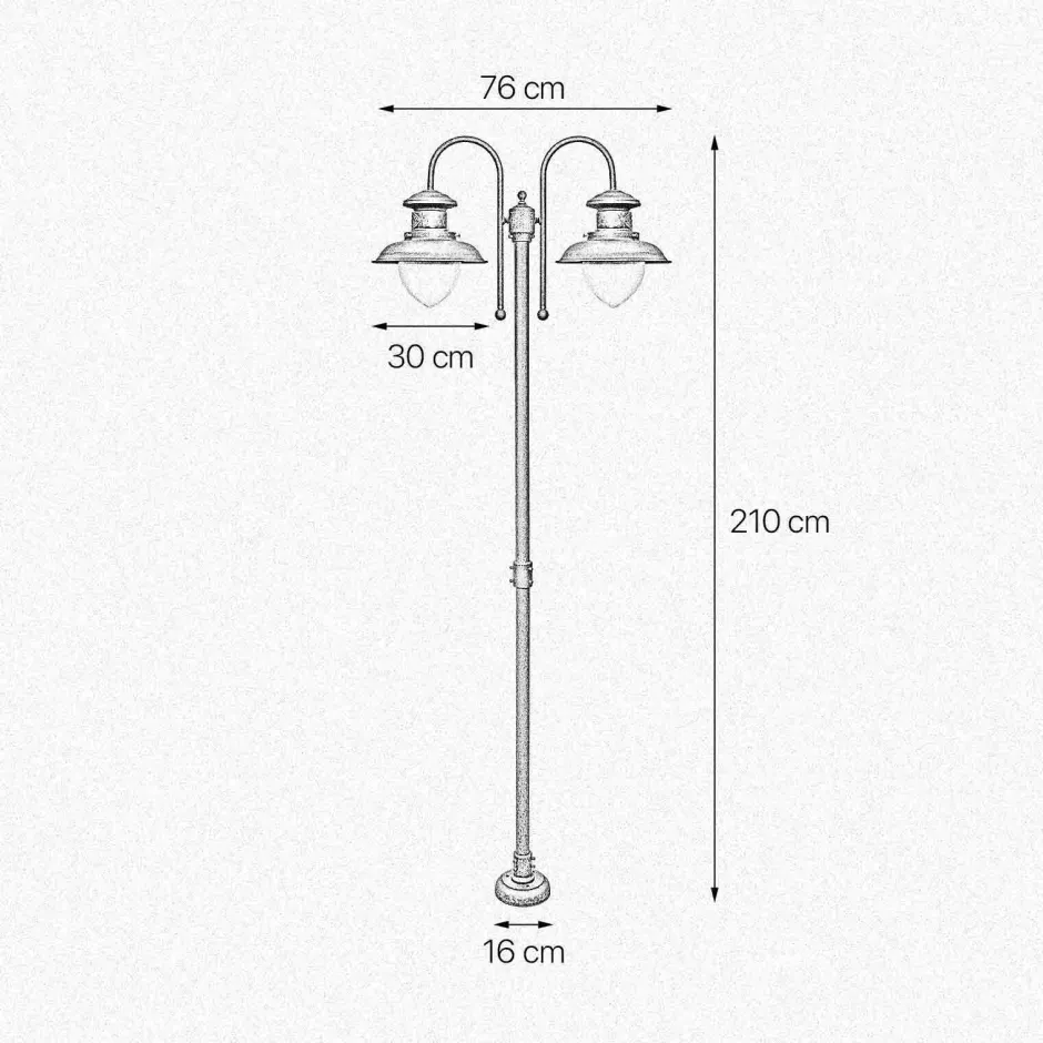 Außenleuchten Antik|Außenleuchten Messing*Giovanni Battista Außenleuchte 2-flammig 210 cm E27 IP44 Messing Maritim
