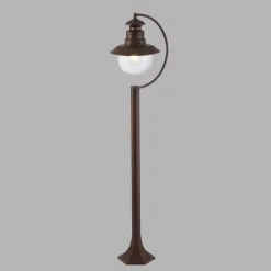 Vintage Lampen|Maritime Lampen*Searchlight Außenleuchte Garten IP44 E27 110 cm Rostbraun Glas Metall