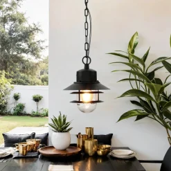 Elstead Außenleuchte IP44 E27 Schwarz Glas Edelstahl Maritim< Rustikale Lampen|Metall Lampen