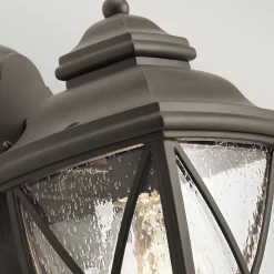 Außenleuchten Antik|Außenwandleuchten*Elstead Außenleuchte IP44 in Bronze antik E27 Aluminium Glas