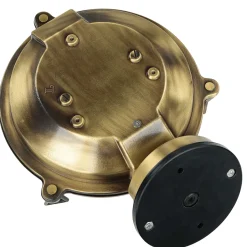 Außenwandleuchten|Rustikale Lampen*Lido Außenleuchte Maritim Echt-Messing Riffelglas IP64 E27 SERIFOS