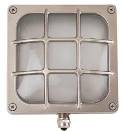 Messinglampen|Metall Lampen*Lido Außenleuchte Messing IP64 flach Treppe Eingang