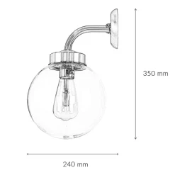 Außenleuchten Messing|Außenwandleuchten*Lido Außenleuchte Messing Kugelschirm E27 Wand Haus Garten