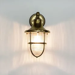 Lido Außenleuchte Messing Rostfrei Glasschirm SANTORIN< Rustikale Lampen|Metall Lampen