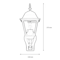 Easylight Außenleuchte mit Bewegungsmelder Schwarz Kupfer TIROL< Rustikale Lampen|Rustikale Außenleuchten