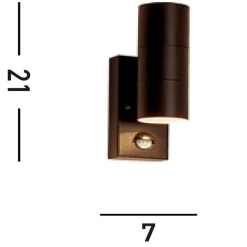 Searchlight Außenleuchte mit Bewegungsmelder IP44 GU10 Rostbraun< Metall Lampen|Fassadenstrahler