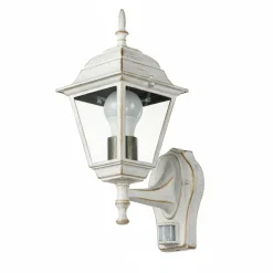 Metall Lampen|Rustikale Lampen*Easylight Außenleuchte mit Bewegungsmelder Sensor TIROL Weiß Gold