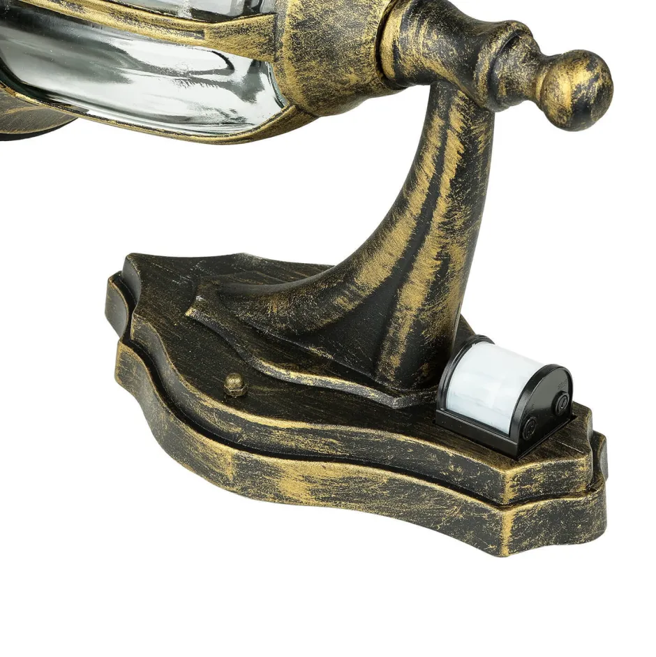 Gartenlaternen|Außenwandleuchten*Easylight Außenleuchte mit Bewegungsmelder Gold Antik Wand MILANO