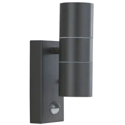 Metall Lampen|Fassadenstrahler*Searchlight Außenleuchte mit Bewegungsmelder Up Down IP44 GU10 Wand