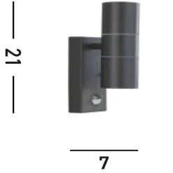 Metall Lampen|Fassadenstrahler*Searchlight Außenleuchte mit Bewegungsmelder Up Down IP44 GU10 Wand