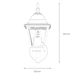 Rustikale Lampen|Rustikale Außenleuchten*Easylight Außenleuchte Rustikal IP44 Schwarz Kupfer TIROL