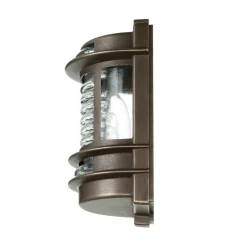 Rustikale Lampen|Metall Lampen*Lido Außenleuchte Schwarz antik IP64 Messing Glas H: 22 cm