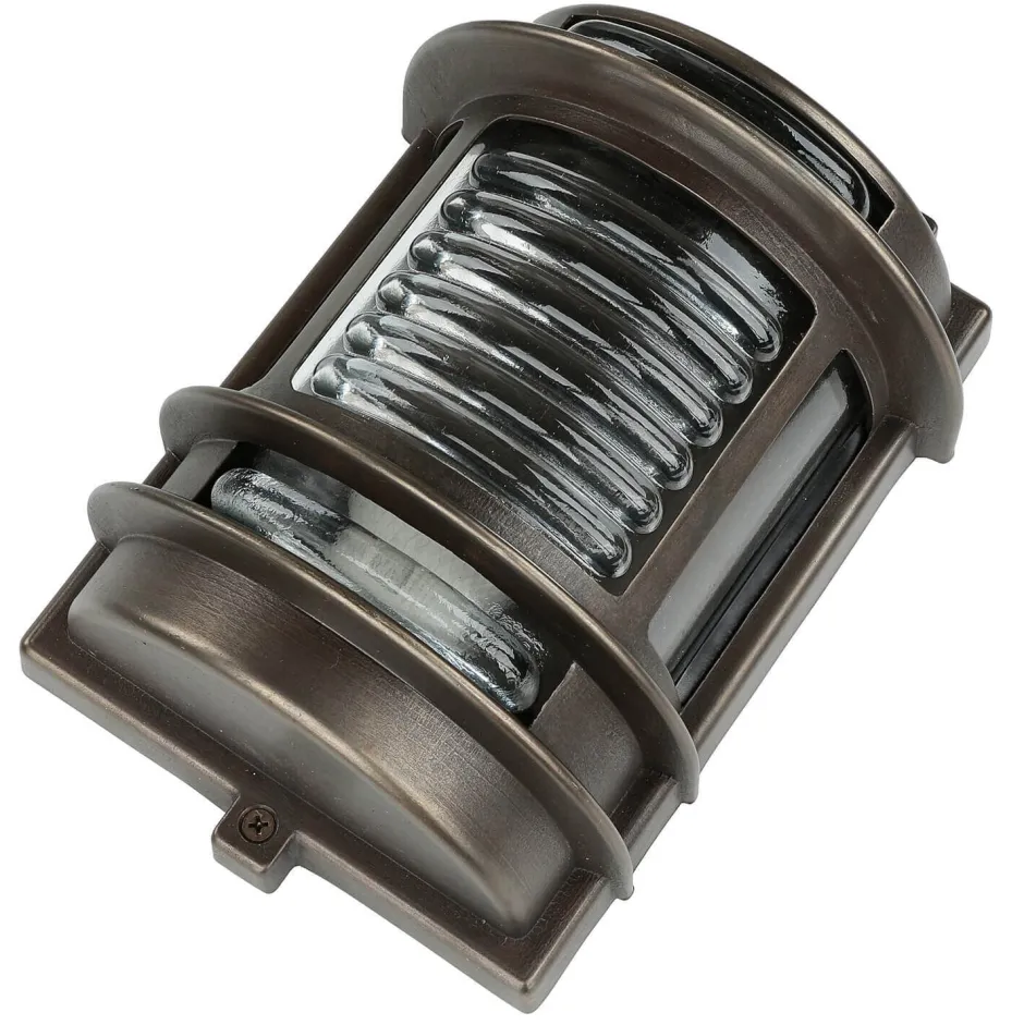 Rustikale Lampen|Metall Lampen*Lido Außenleuchte Schwarz antik IP64 Messing Glas H: 22 cm