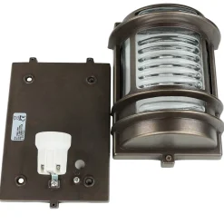 Rustikale Lampen|Metall Lampen*Lido Außenleuchte Schwarz antik IP64 Messing Glas H: 22 cm