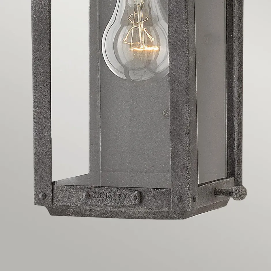 Außenwandleuchten|Gartenlaternen*Elstead Außenleuchte Vintage Glas Aluminium E27 IP44 33,5 cm hoch