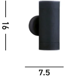 Metall Lampen|Fassadenstrahler*Searchlight Außenleuchte Wand Aluminium IP44 T:9 cm GU10 Up & Down