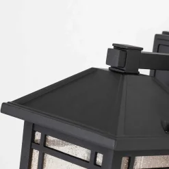 Metall Lampen|Rustikale Lampen*Elstead Außenleuchte Wand E27 IP44 H: 24,8 cm Aluminium Glas