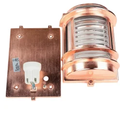 Lido Außenleuchte Wand E27 IP64 Messing Glas in Kupfer< Außenwandleuchten|Messinglampen