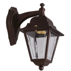 Lido Außenleuchte Wand Echt-Messing H: 26 cm IP43 E27 PARGA< Außenleuchten Antik|Außenwandleuchten