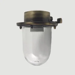 Rustikale Lampen|Messinglampen*Andromeda Außenleuchte Wand Echt-Messing Glas 18 cm hoch IP64 E27