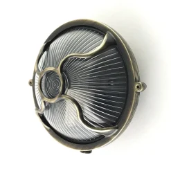 Außenwandleuchten|Feuchtraumleuchten*Andromeda Außenleuchte Wand Glas Echt-Messing E27 IP64 rund