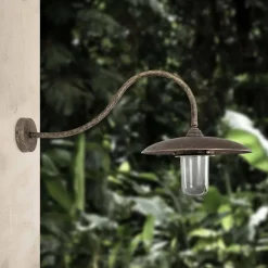 Außenleuchten Antik|Außenwandleuchten*Giovanni Battista Außenleuchte Wand IP44 E27 Glas Messing massiv Maritim