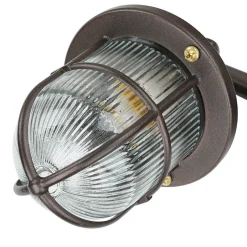 Rustikale Lampen|Metall Lampen*Lido Außenleuchte Wand IP64 E27 Rostbraun antik Echt-Messing Maritim