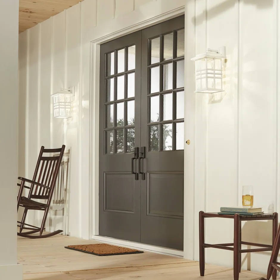 Außenwandleuchten|Vintage Lampen*Elstead Außenleuchte Wand IP44 E27 Weiß Rustikal Terrasse Haus