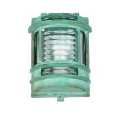 Rustikale Lampen|Metall Lampen*Lido Außenleuchte Wand IP64 Messing Glas Grün antik E27