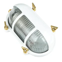 Lido Außenleuchte Wand IP64 Messing Riffelglas Maritim E27< Rustikale Lampen|Metall Lampen