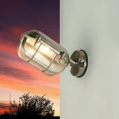 Lido Außenleuchte Wand Messing Glas IP64 E27 in Antik< Außenleuchten Antik|Außenleuchten Messing