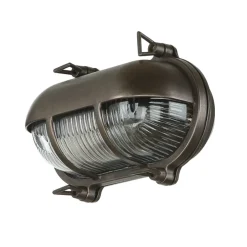 Lido Außenleuchte Wand Messing Glas Maritim IP64 B: 21 cm E27< Rustikale Lampen|Metall Lampen