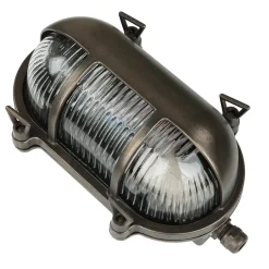 Lido Außenleuchte Wand Messing Glas Maritim IP64 B: 21 cm E27< Rustikale Lampen|Metall Lampen