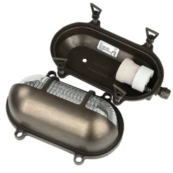 Lido Außenleuchte Wand Messing Glas Maritim IP64 B: 21 cm E27< Rustikale Lampen|Metall Lampen