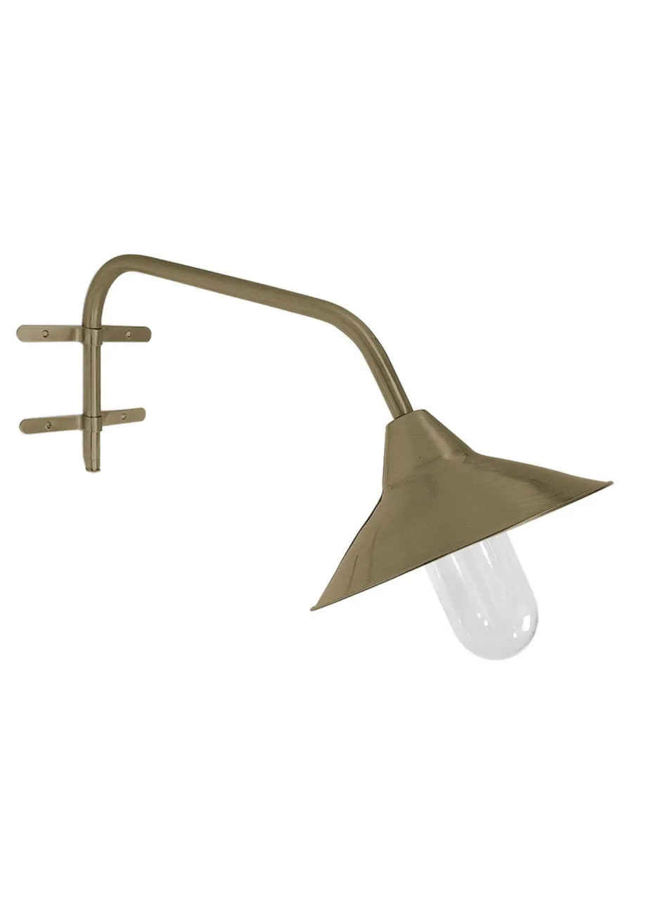 Außenwandleuchten|Gartenlaternen*Andromeda Außenleuchte Wand Messing Glas 26 cm breit IP44 E27