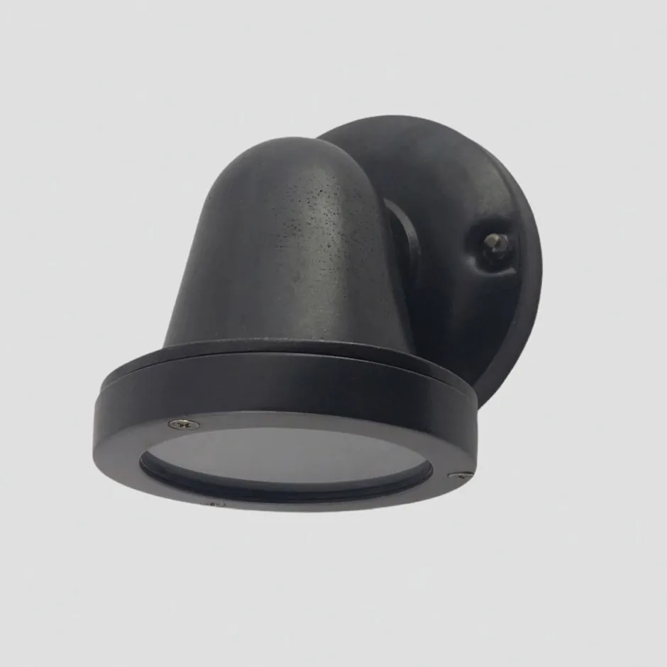 Außenwandleuchten|Rustikale Lampen*Andromeda Außenleuchte Wand Messing Glas 14 cm hoch IP64 GU10