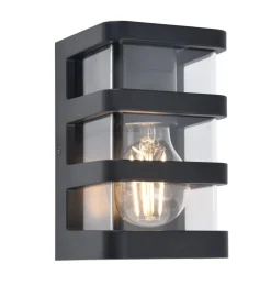Eco-Light Außenleuchte Wand Schwarz H:16,5 cm IP44 E27 Modern< Moderne Außenleuchten|Außenwandleuchten