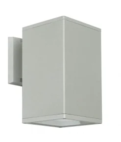 SU-MA Außenwandlampe Aluminium eckig in Silber E27 IP54< Metall Lampen|Feuchtraumleuchten