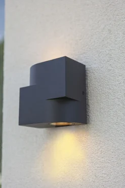 Metall Lampen|Fassadenstrahler*Eco-Light Außenwandlampe Aluminium GU10 IP44 Anthrazit Modern