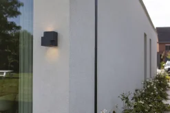 Metall Lampen|Fassadenstrahler*Eco-Light Außenwandlampe Aluminium GU10 IP44 Anthrazit Modern