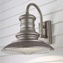 Außenleuchten Antik|Außenwandleuchten*Elstead Außenwandlampe Aluminium Glas IP44 Industrie Design E27