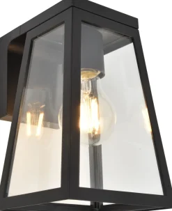 Metall Lampen|Moderne Außenleuchten*Eco-Light Außenwandlampe Aluminium Glas E27 IP44 H:20,7 cm