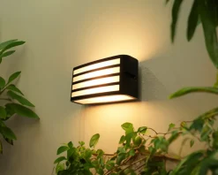 Metall Lampen|Moderne Außenleuchten*Eco-Light Außenwandlampe Anthrazit E27 IP44 B:22 cm blendarm