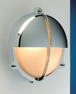 Außenleuchten Antik|Außenleuchten Messing*Laura Suardi Außenwandlampe Chrom IP54 aus Messing rund Maritim