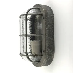 Andromeda Außenwandlampe Echt-Messing Glas E27 IP64 23 cm Maritim< Außenwandleuchten|Feuchtraumleuchten