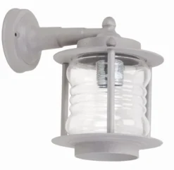 Lido Außenwandlampe Echt-Messing Glas E27 IP23 H: 24 cm Grau< Außenwandleuchten|Gartenlaternen