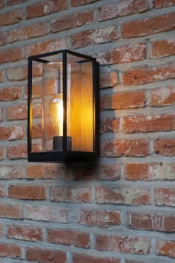 Eco-Light Außenwandlampe Glas Aluminium Natur Schwarz E27 IP44< Metall Lampen|Moderne Außenleuchten